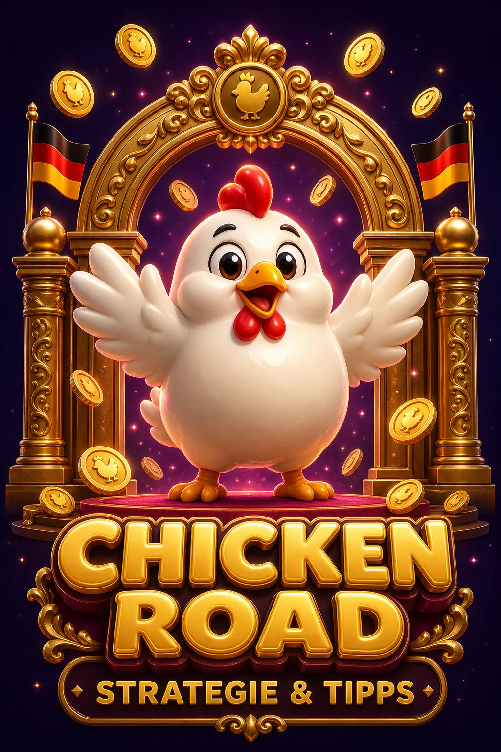 Chicken Road Spiel - Huhn überquert Strasse mit steigendem Multiplikator
